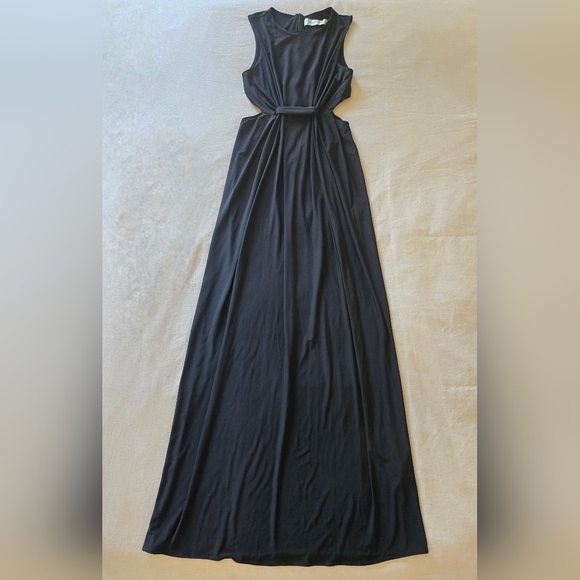 T-BAGS LOS ANGELES - Black Side Cut Out Maxi Dress, S - Picture 1 of 7